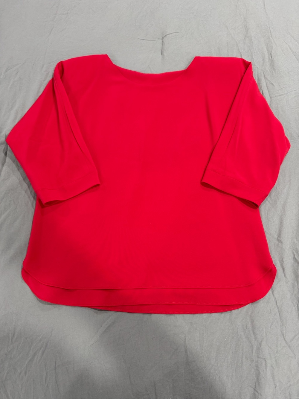 Boatneck 3/4 Sleeve Blouse in Bright Pink